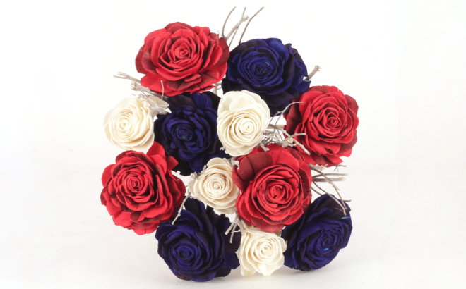 Omni Horticulture Red White Blue Paper Flower Bouquet