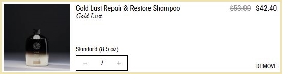 Oribe Gold Lust Repair Restore Shampoo Checkout Summary