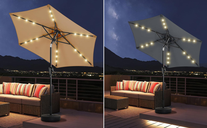 Outdoor Solar Patio Umbrella