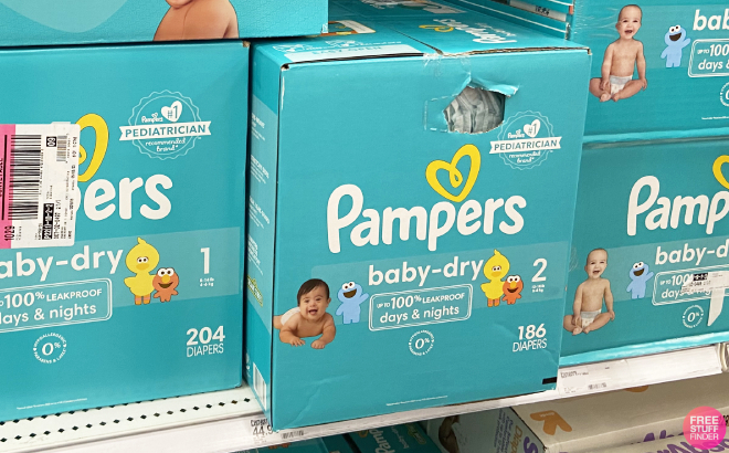 Pampers Baby Dry Diapers Size 2 on Shelf