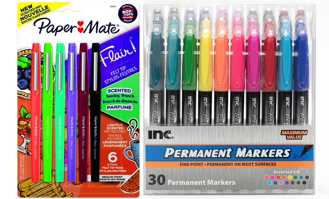 Paper Mate Flair Scented Pens and Inc Permanent Markers