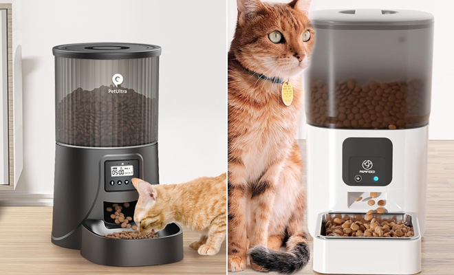 Pet Dry Food Dispenser with Desiccant Bag for Cats and Small Medium Dogs and WiFi Pet Feeder with APP Control