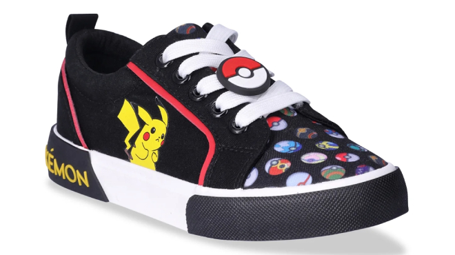 Pokemon Toddler and Big Boys Pokeball Lace Up Low Top Shoes