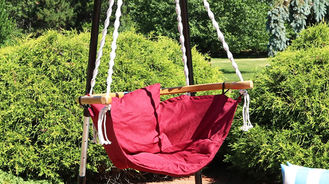 Porch Swing in Red Color