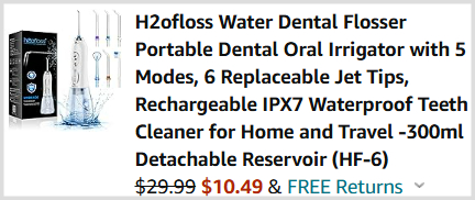 Portable Water Flosser Checkout