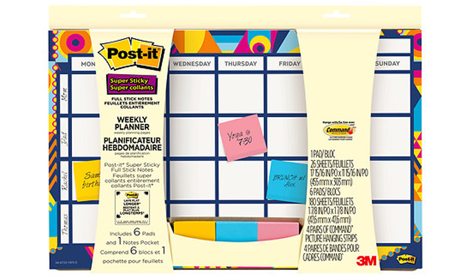 Post It Weekly Planner Pages plus Super Sticky Adhesive Notes