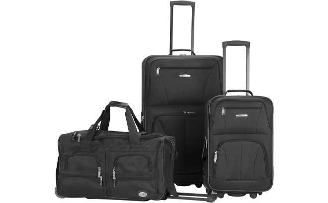 Rockland Softside 3 Piece Upright Luggage Set