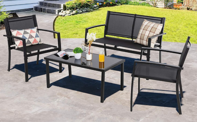 Shintenchi 4 Piece Patio Furniture Set