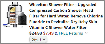 Shower Filter at Checkout