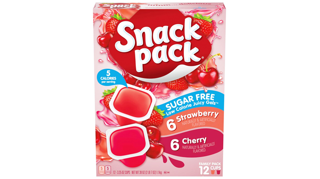 Snack Pack Sugar Free Juicy Gels 12 Count Strawberry Cherry Flavor