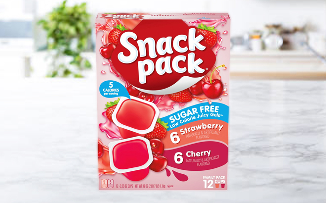 Snack Pack Sugar Free Juicy Gels 12 Count Strawberry Cherry