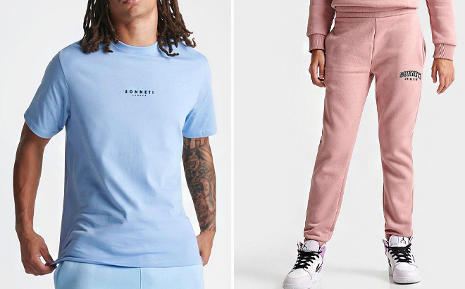 Sonneti Mens London T Shirt and Jogger Pants