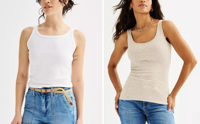 Sonoma Double Scoop Ribbed Tank Top and Everyday Layering Tank Top