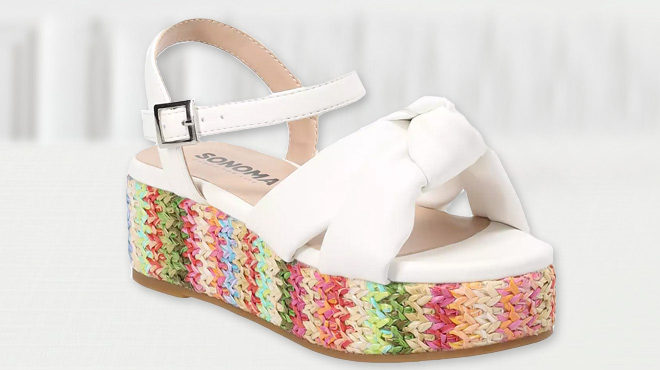 Sonoma Girls Multi Raffia Platform Sanda