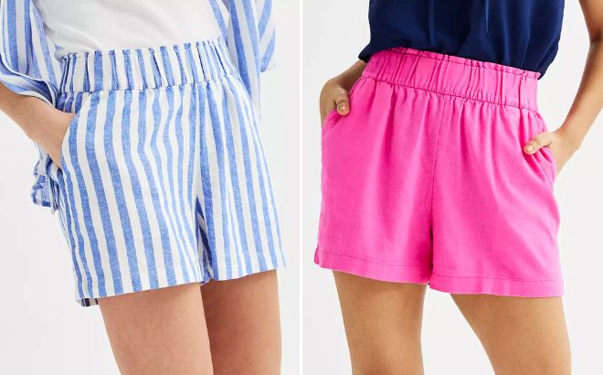 Sonoma Goods For Life Femme Linen Blend Shorts