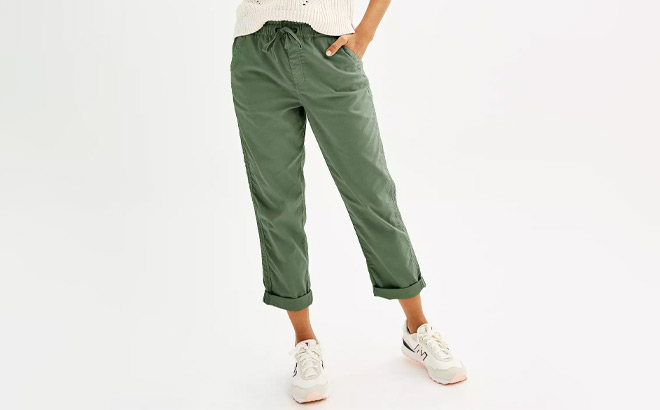 Sonoma Goods For Life Womens Paper Bag Capri Pants