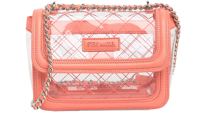 Steve Madden Orchid Clear Crossbody Bag in Coral