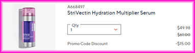 StriVectin Hydration Multiplier Serum Checkout Screen