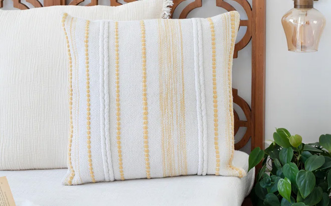 Textured Cotton Throw Pillow