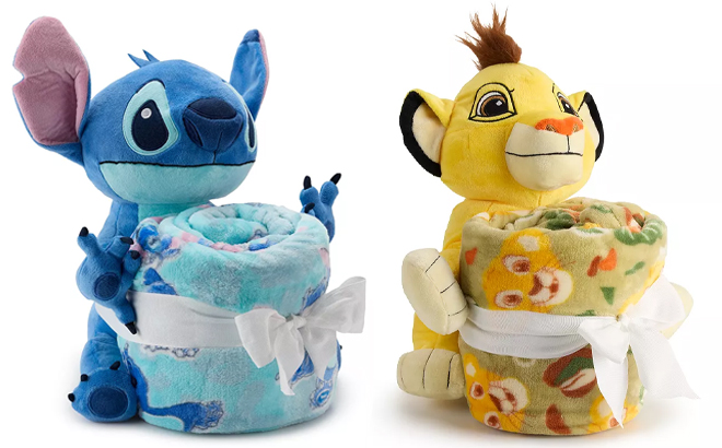 The Big One Kids Disney Stitch and The Lion King Simba Buddy Throw Sets