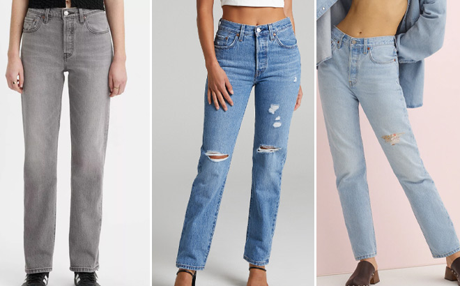 Three Pair of Levis Womens 501 Jeans