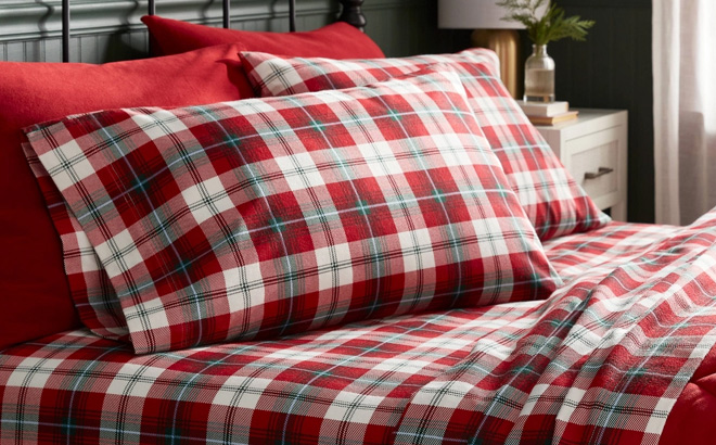 Threshold Ultra Soft Holiday Flannel Sheet Set on the Bed