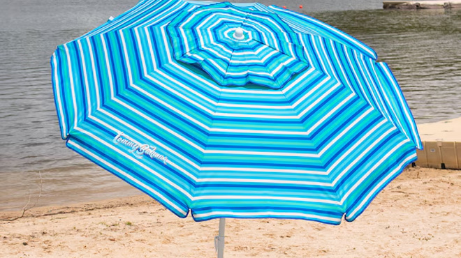 Tommy Bahama 7 ft Blue Striped Beach Umbrella