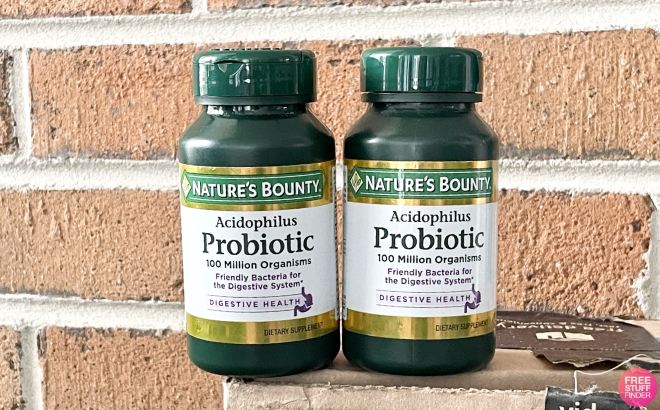 Two Bottles of Natures Bounty Acidophilus Probiotic Supplement