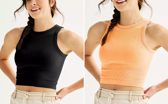 Two Juniors SO Seamless High Neck Tank Tops