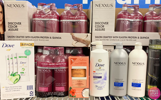 Unilever Personal Care Items on a Store Shelf