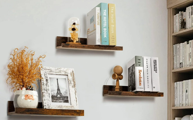 Upsimples Wood Shelf Wall Mounted