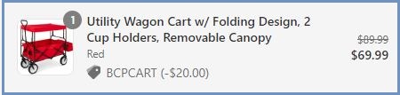 Utility Wagon Cart with Folding Design Checkout Page