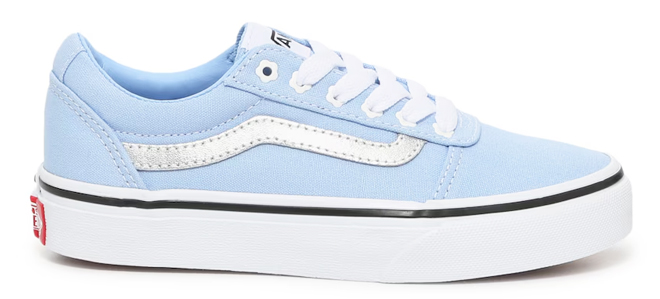 VANS Kids Ward Slip On Sneakers in Baby Blue and White