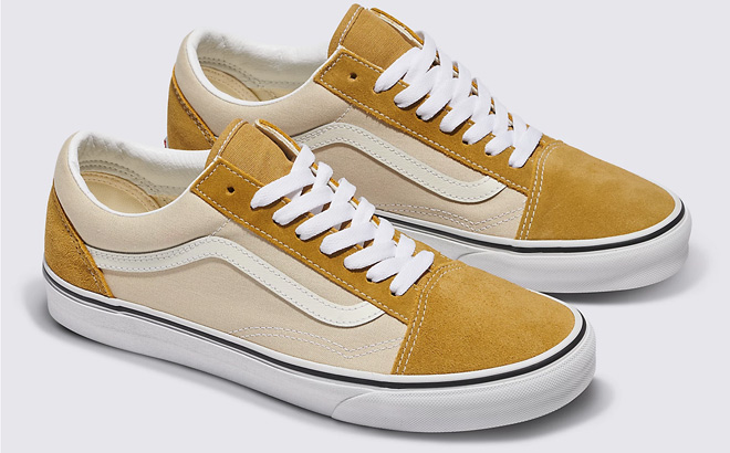 VANS Old Skool Canvas Suede Shoes on a Gray Background