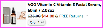 VGO Vitamin C Facial Serum Checkout Screen