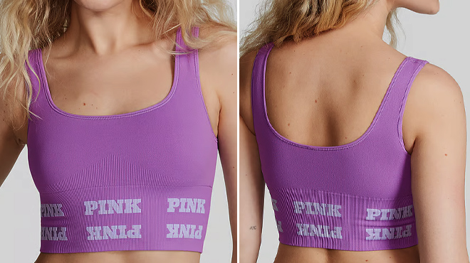 Victorias Secret Pink Seamless Logo Sports Bra