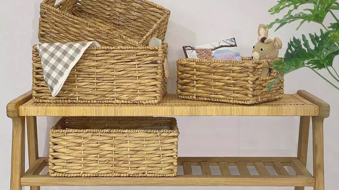 Wicker Baskets on a Shelf