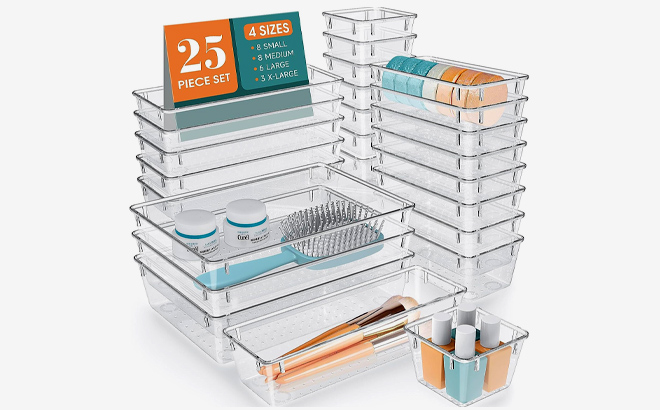 Wowbox Plastic Drawer Organizer Set 25 Piece