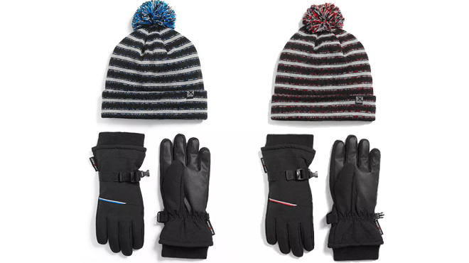 ZeroXposur Cuffed Beanie Hat Winter Gloves Set