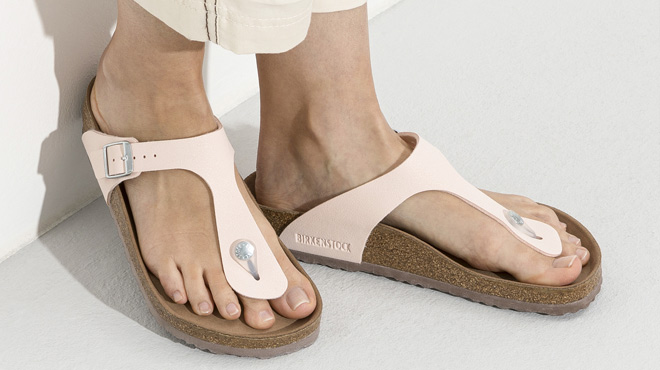 a Person Wearing Birkenstock Gizeh Thong Comfort Sandals