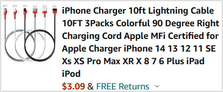 iPhone Lightning Cable 3 Pack Checkout