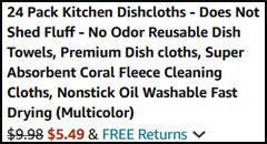 24 Pack Kitchen Dishcloths Order Summary