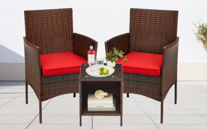 3 Piece Wicker Bistro Set