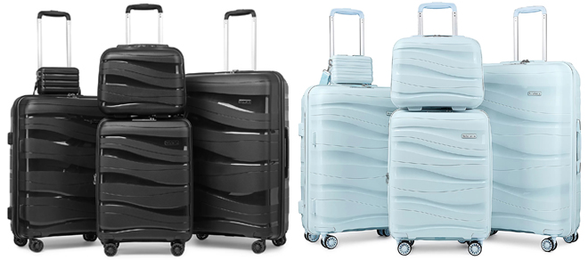 5 Piece Luggage Sets in Black and Blue