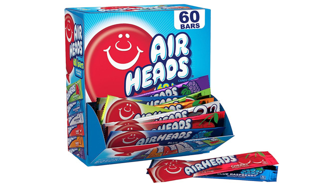 A Box of Airheads Candy Bars 60 ct Variety Pack