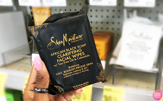 A Person Holding A SheaMoisture Wipes