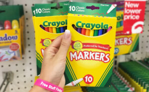 A Person Holding Crayola 10 Count Fine Line Markers