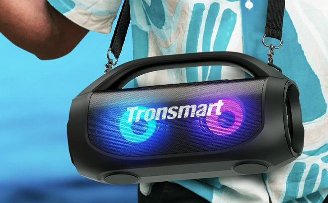 A Person Holding Tronsmart Bang SE Portable Bluetooth Speaker