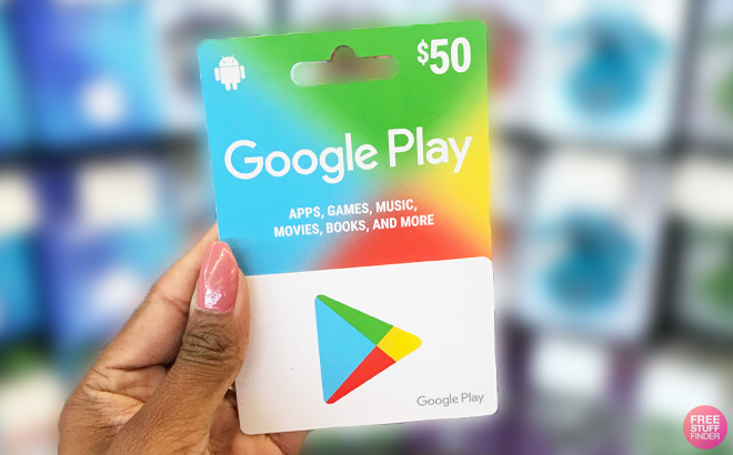 A Person Holding a Google Play Gift Card