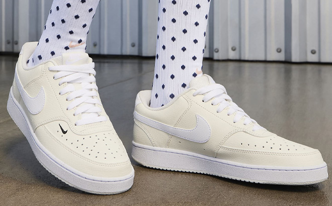 A Person Wearing Nike Court Vision Low Next Nature Womens Shoes